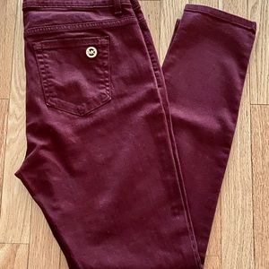 MICHAEL KORS Maroon Skinny Jeans - Size 10